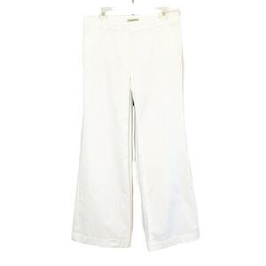 Burberry London White Cotton Trouser Pants Wide Leg Size 6